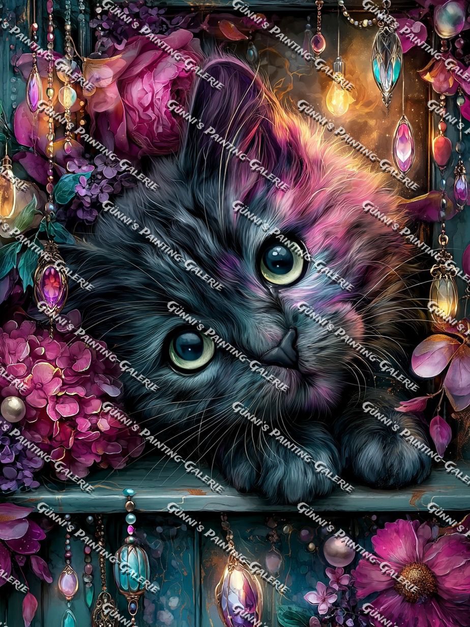 Das Kristallkätzchen by Andy‘s_AI_Art 75x100 270 Farben