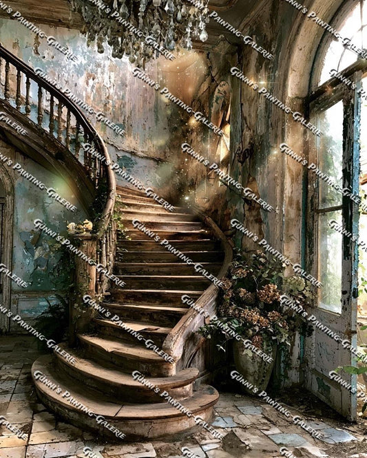 Lost Place - Stufen die Geschichten erzählen II by QN 80x100 180 Farben