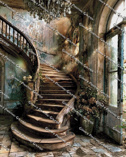 Lost Place - Stufen die Geschichten erzählen II by QN 80x100 180 Farben