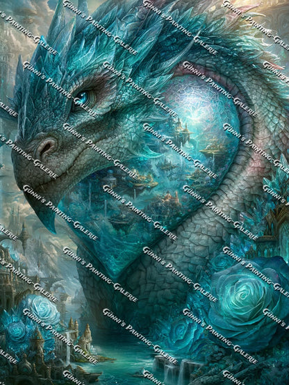 Der Smaragddrache by Elly_A.I. 90x120 180 Farben