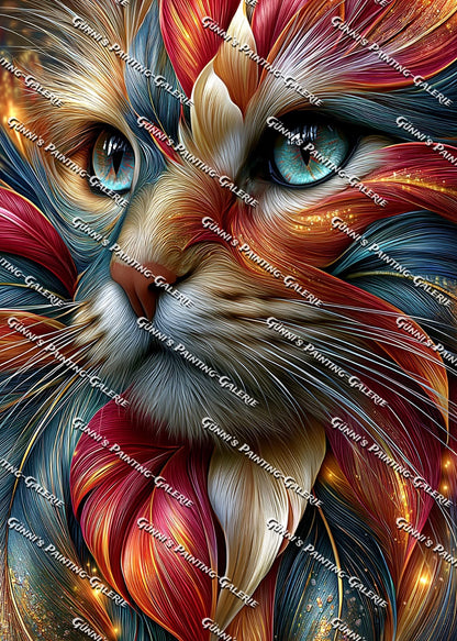 Prismatische Blütenkatze by Andy‘s_AI_Art 50x70 90 Farben
