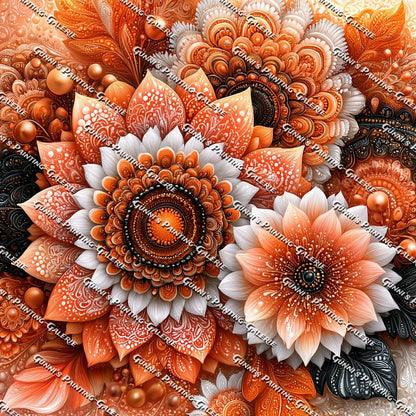Mandala der Blüten by Elly_A.I. 60x60 85 Farben
