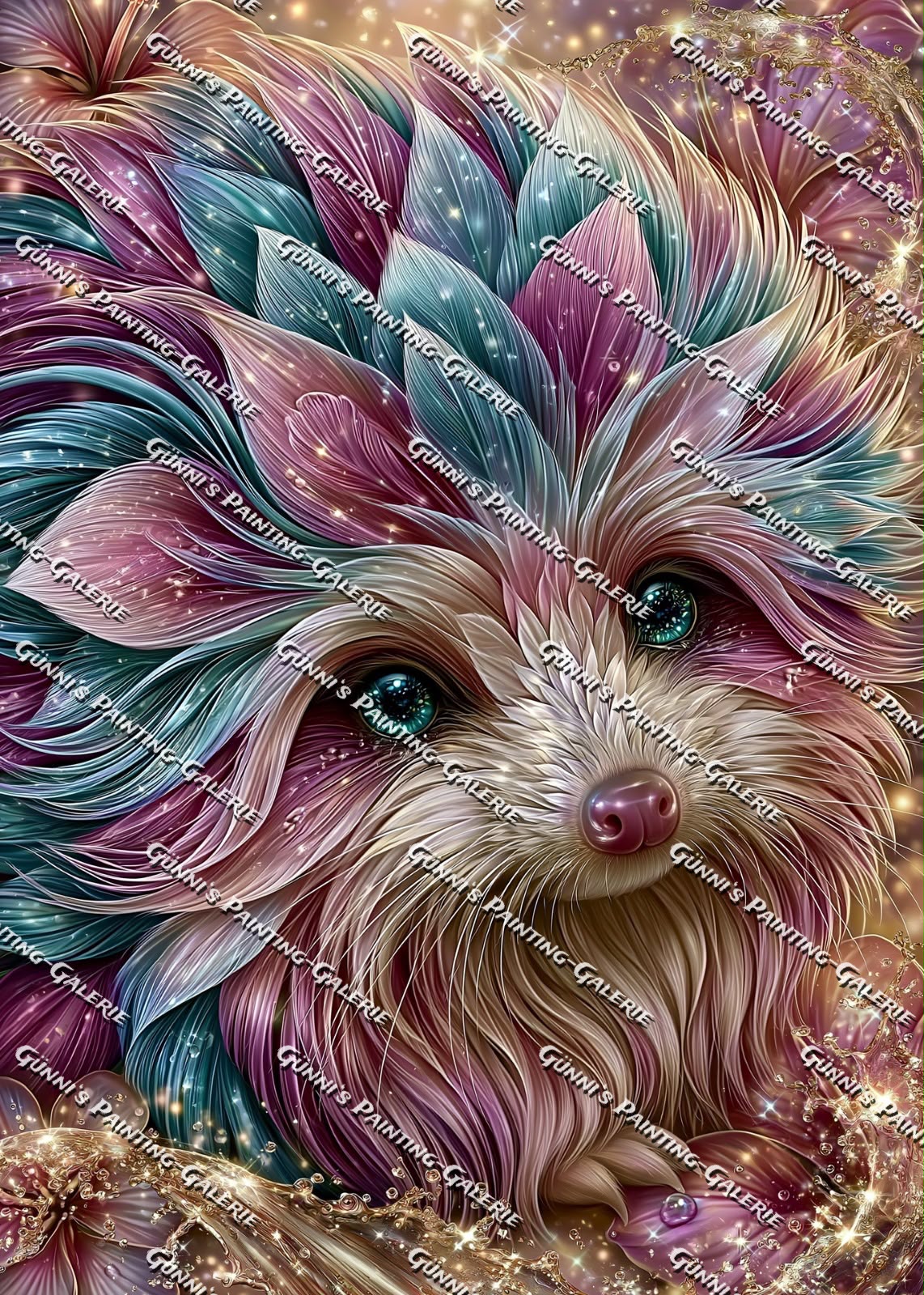 Der Blütenigel by Andy‘s_AI_Art 50x70 85 Farben