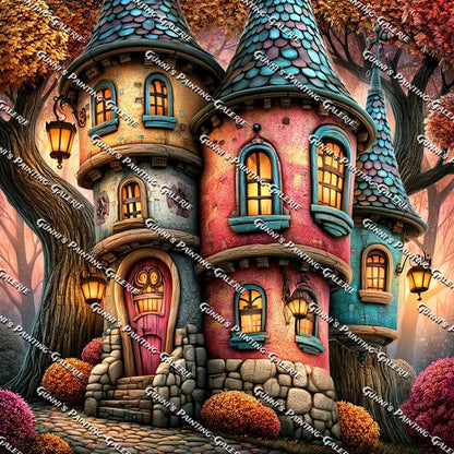 Das Zauberhäuschen by Elly_A.I. 60x60 95 Farben