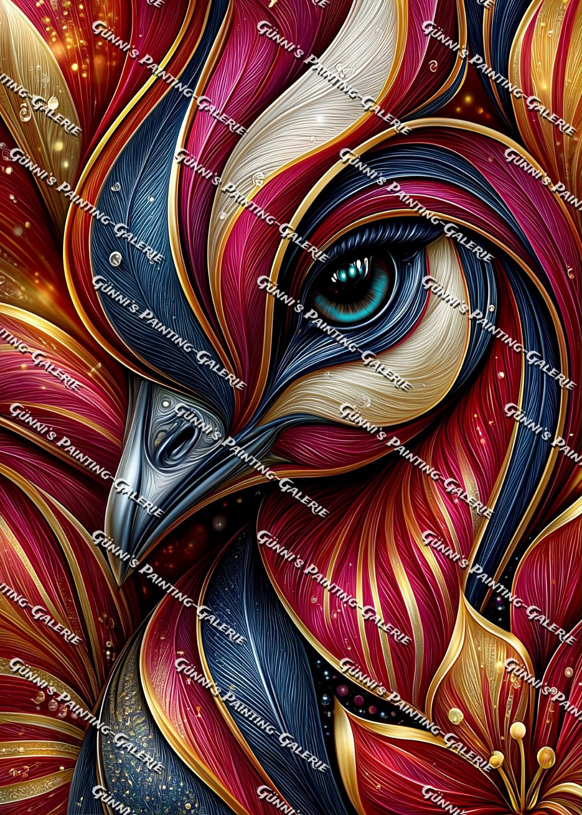 Auge des Phönix by Andy‘s_AI_Art 50x70 80 Farben