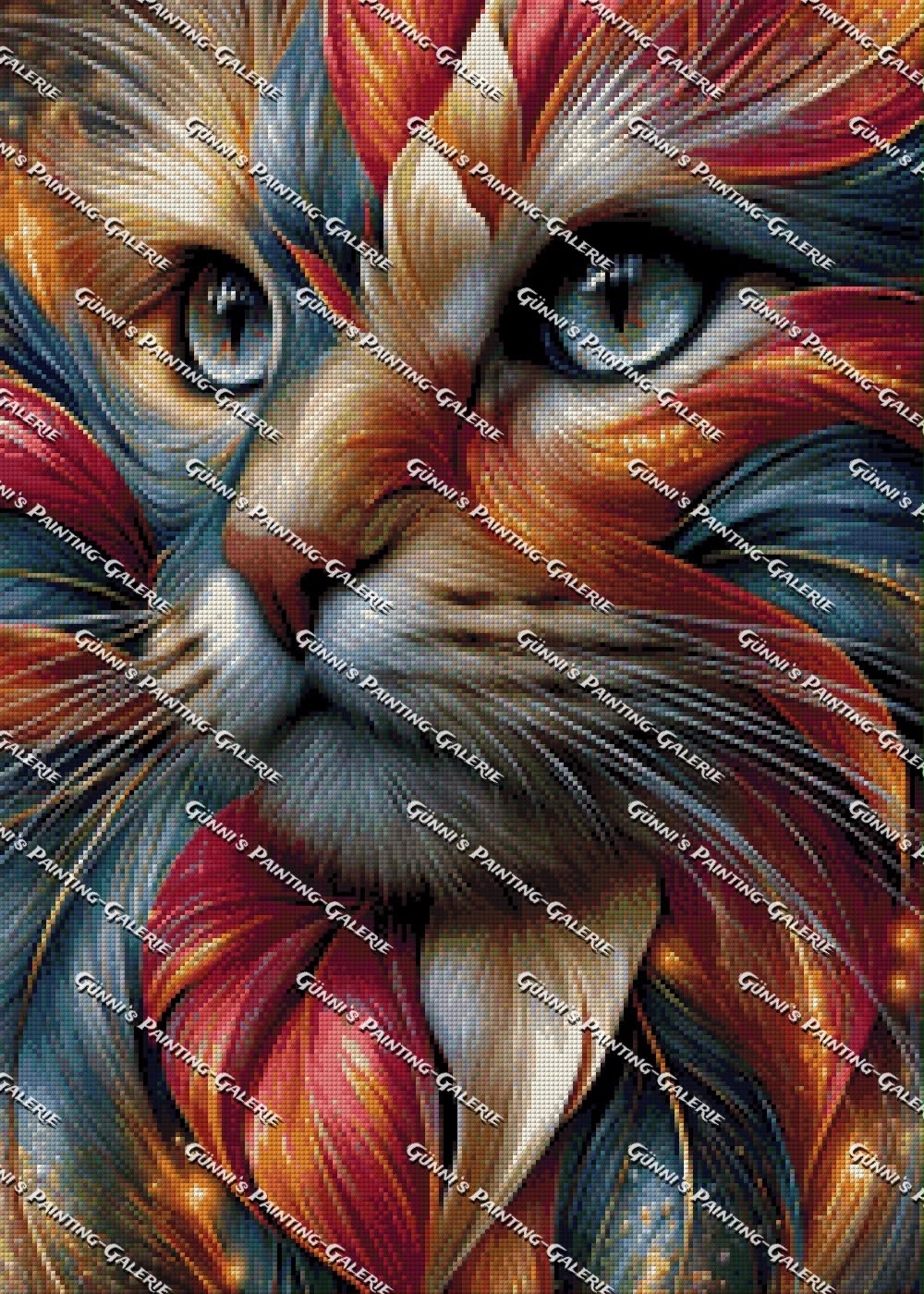 Prismatische Blütenkatze by Andy‘s_AI_Art 50x70 90 Farben