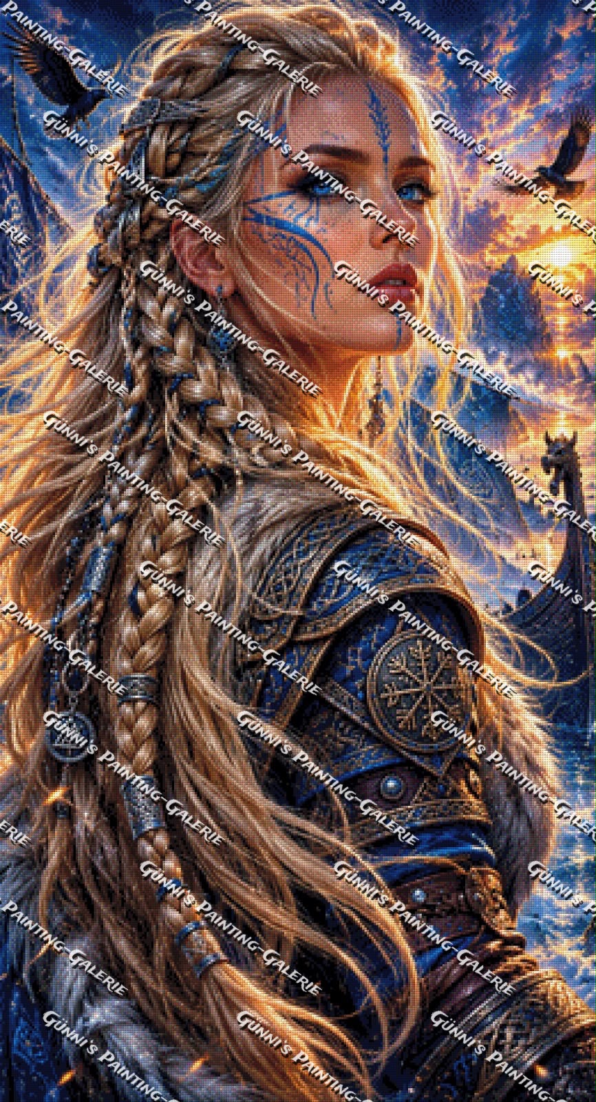 Nordlichtkriegerin by Biggilee_Art 65x120 230 Farben