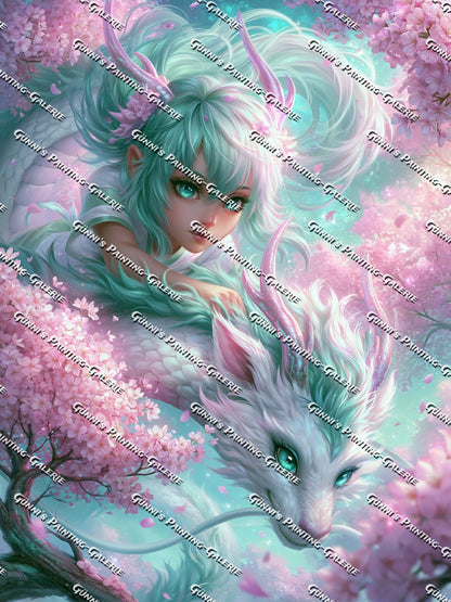 Der Drache der ewigen Blüte by Sweet_Loco_AI 90x120 185 Farben