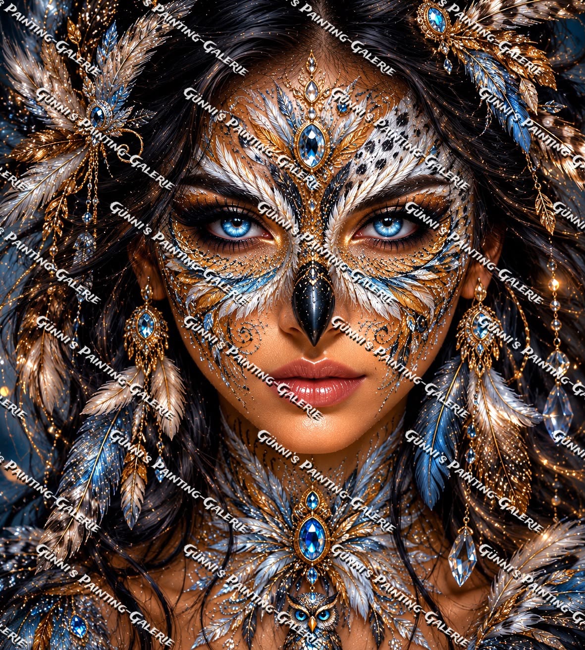 Die Eulenkönigin by Biggilee_Art 90x100 245 Farben
