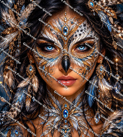 Die Eulenkönigin by Biggilee_Art 90x100 245 Farben