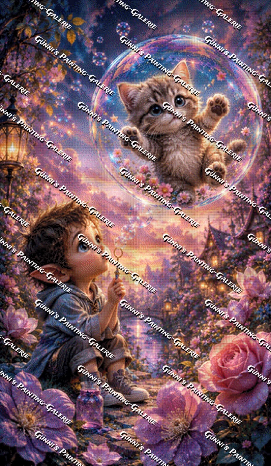 Kätzchen in der Zauberblase by Biggilee_Art 70x120 280 Farben