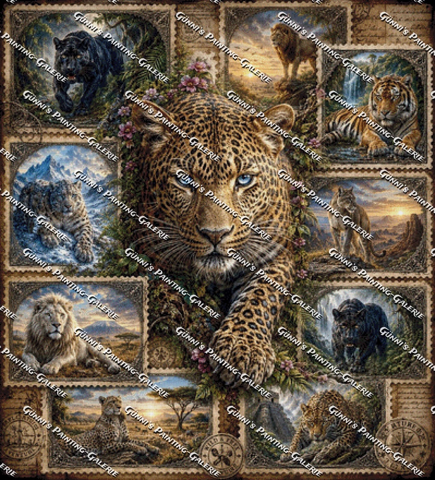 Collage der Wildnis by Elly_A.I. 100x110 210 Farben