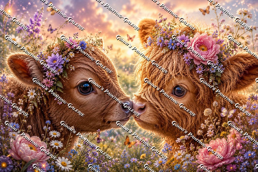 Zwei Herzen im Blumenfeld by Biggilee_Art 120x80 270 Farben