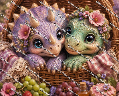 Dinofreunde für immer by Biggilee_Art 105x85 280 Farben