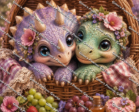 Dinofreunde für immer by Biggilee_Art 105x85 280 Farben