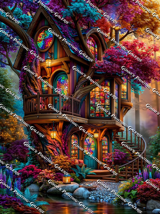 Das magische Waldhaus by QN 90x120 320 Farben