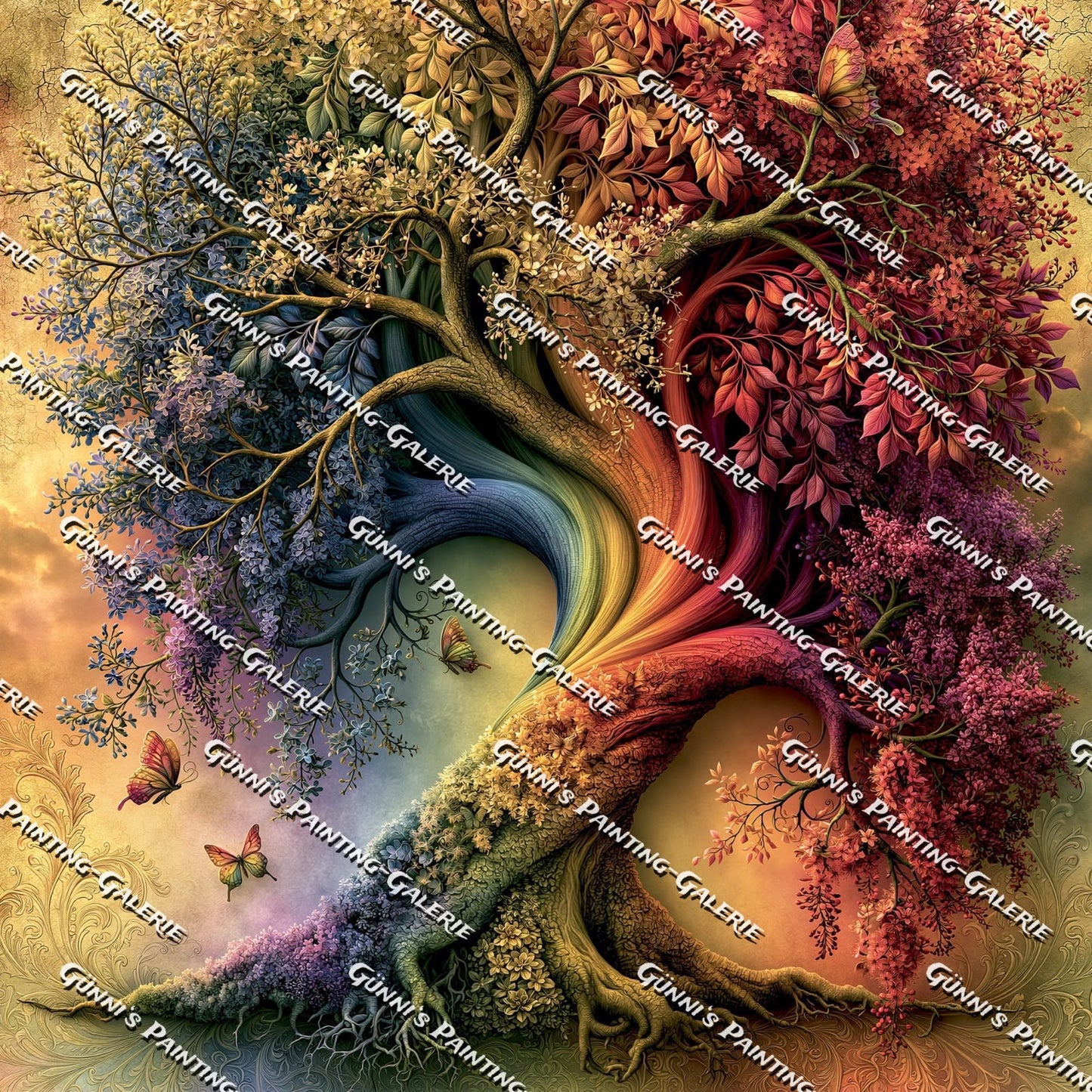Der Lebensbaum by QN 90x90 270 Farben