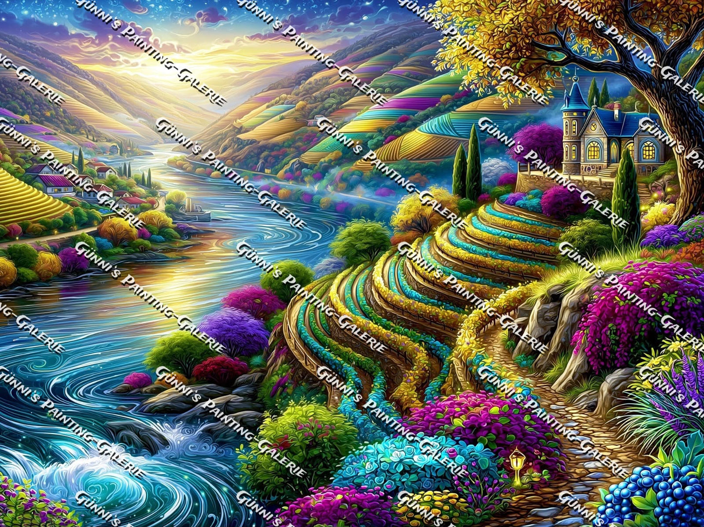 Das goldene Tal by illumaris KI_Art  120x90 300 Farben