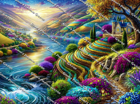 Das goldene Tal by illumaris KI_Art  120x90 300 Farben