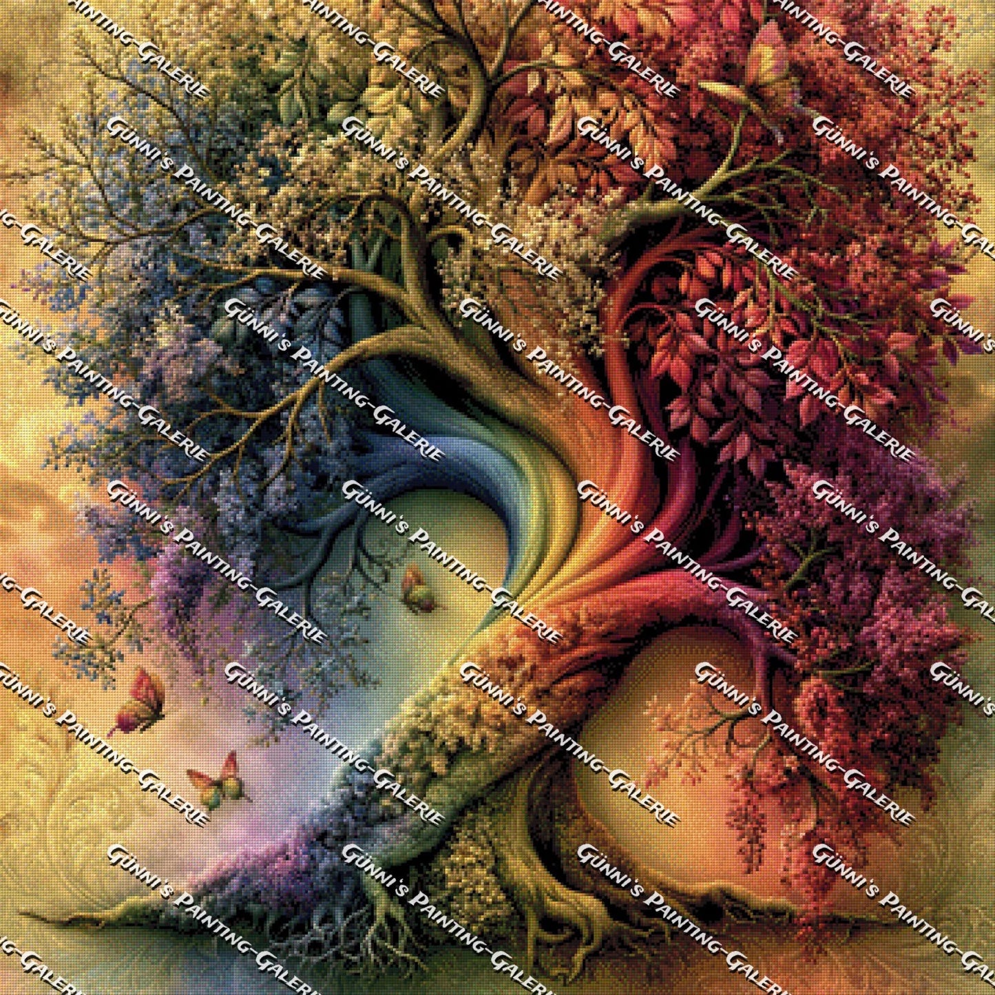 Der Lebensbaum by QN 90x90 270 Farben