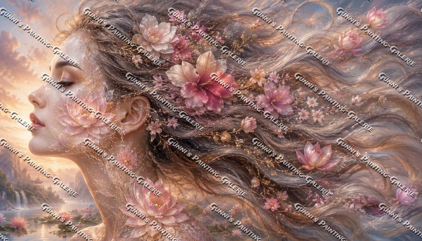 Die Blütenflüsterin by Biggilee_Art 140x80 155 Farben