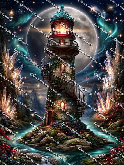 Leuchtturm unter Sternen by Andy‘s_AI_Art 90x120 275 Farben