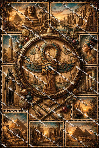 Collage- Das Vermächtnis der Pharaonen by Elly_A.I. 80x120 160 Farben