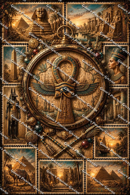 Collage- Das Vermächtnis der Pharaonen by Elly_A.I. 80x120 160 Farben