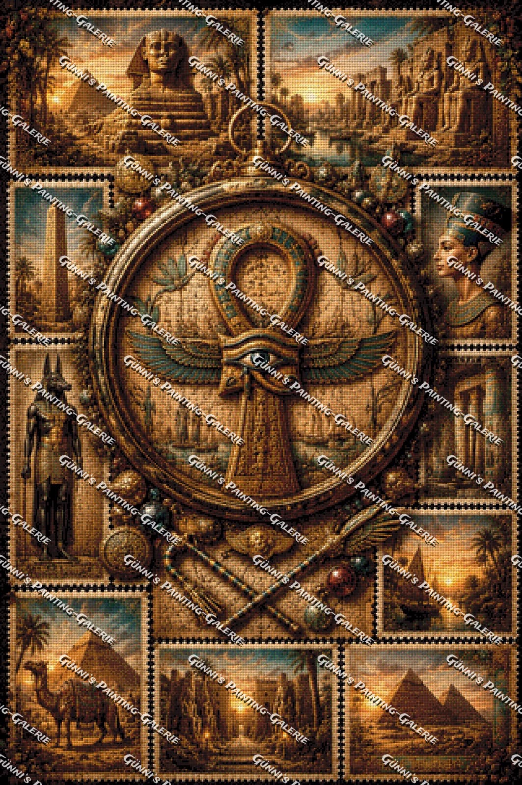 Collage- Das Vermächtnis der Pharaonen by Elly_A.I. 80x120 160 Farben