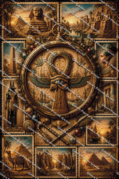 Collage- Das Vermächtnis der Pharaonen by Elly_A.I. 80x120 160 Farben