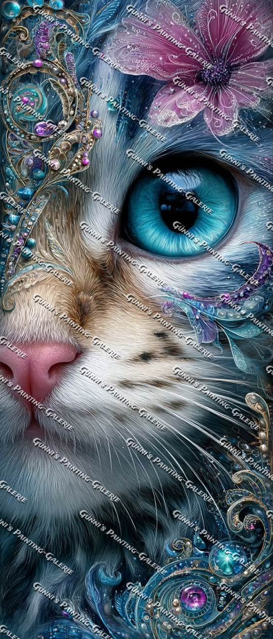 Juwelenblick der Mondkatze by Elly_A.I. 60x140 220 Farben