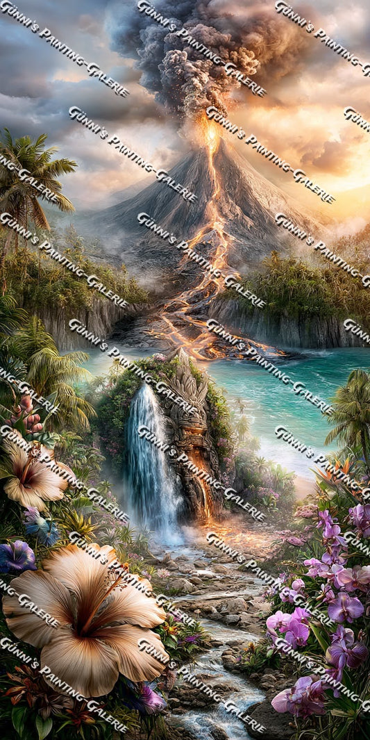 Die erwachte Insel by Elly_A.I. 70x140 285 Farben