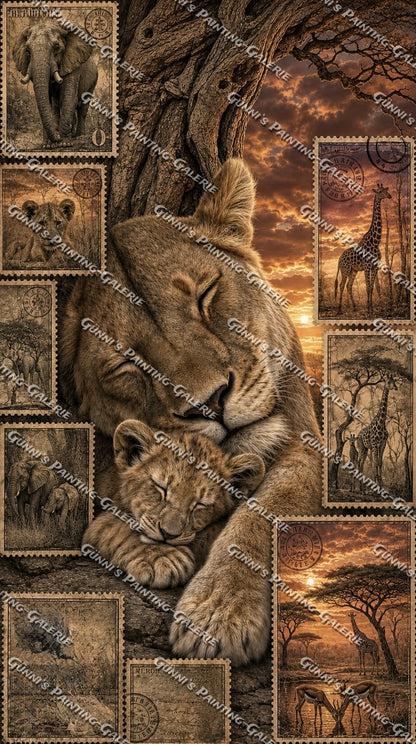 Collage - Stolz der Wildnis III by Elly_A.I. 70x125 90 Farben