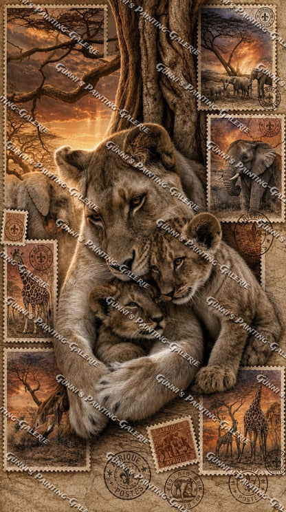 Collage - Stolz der Wildnis II by Elly_A.I. 70x125 110 Farben