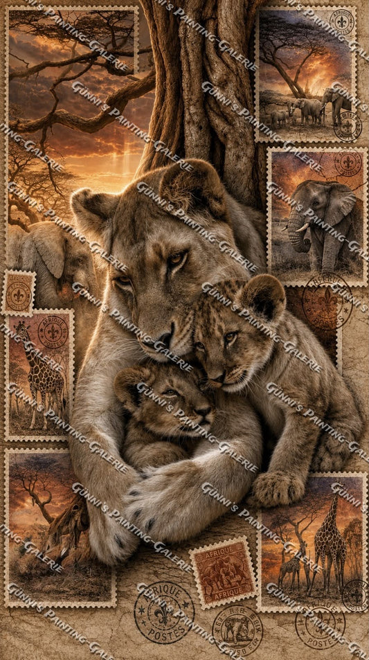 Collage - Stolz der Wildnis II by Elly_A.I. 70x125 110 Farben