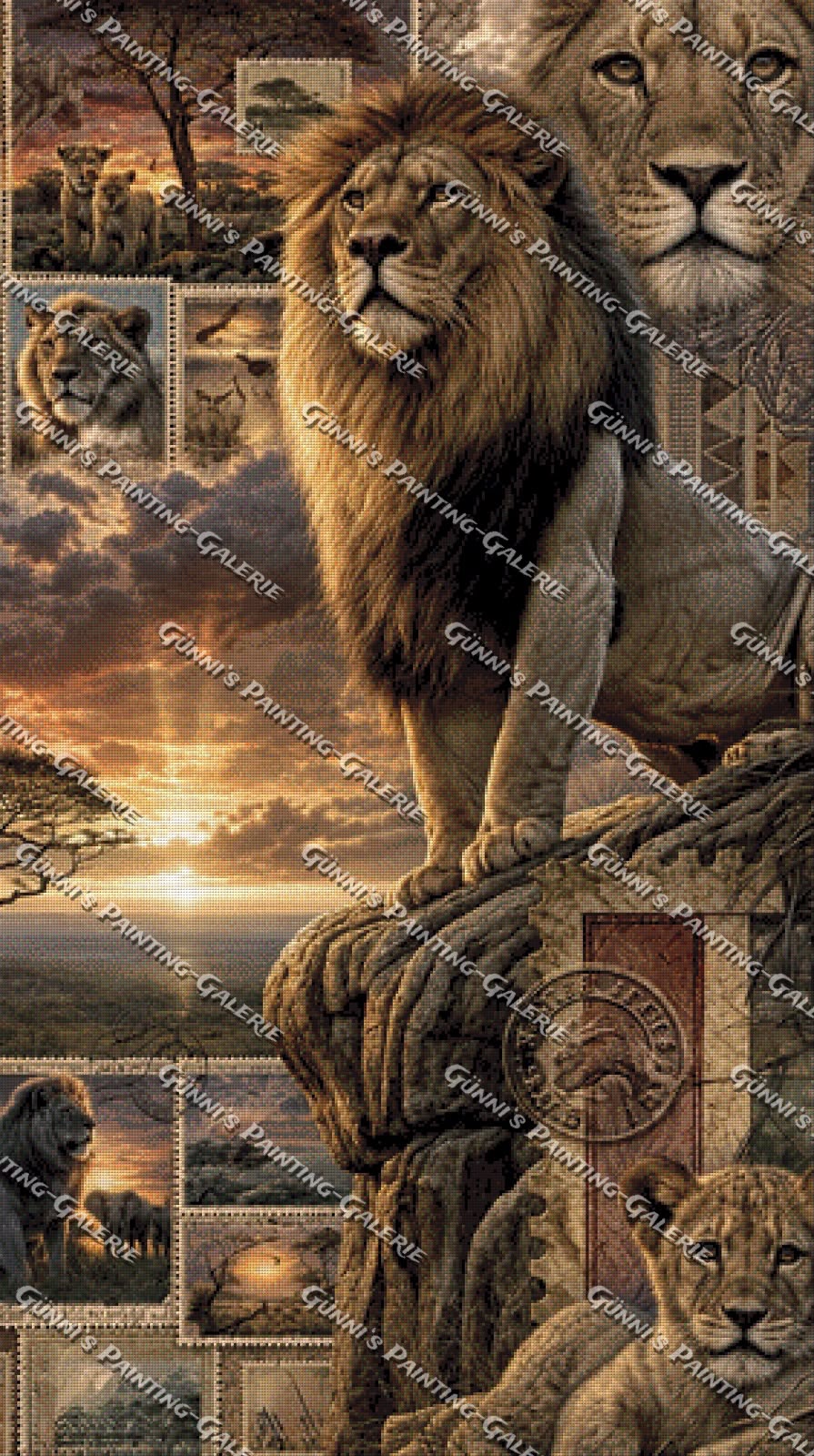 Collage - Stolz der Wildnis by Elly_A.I. 70x125 120 Farben