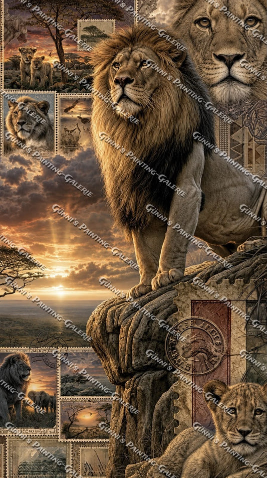 Collage - Stolz der Wildnis by Elly_A.I. 70x125 120 Farben