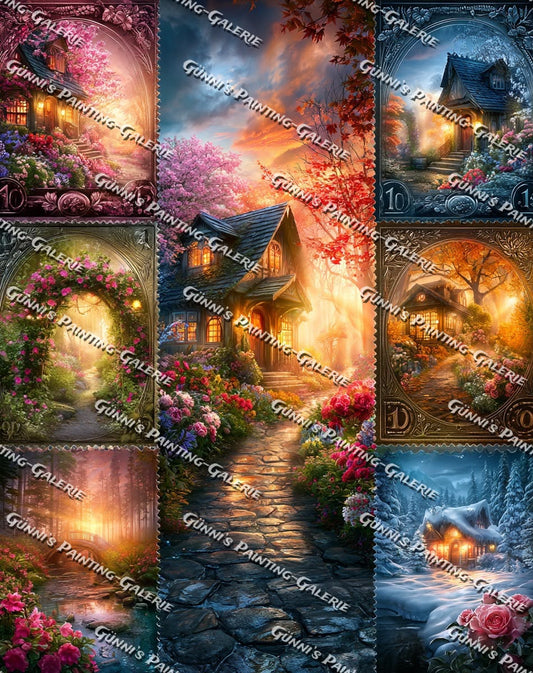 Zauberpfad der Jahreszeiten by Elly_A.I. 95x120 325 Farben