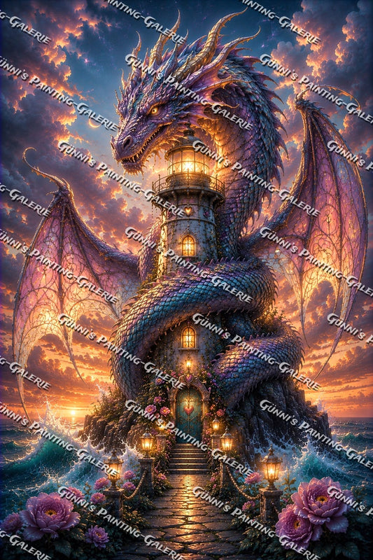 Drachenherz am Meer by Biggilee_Art 80x120 255 Farben
