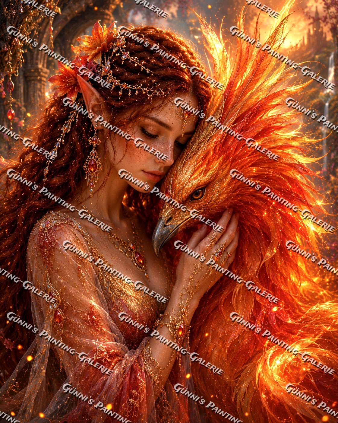 Die Phönixhüterin by Biggilee_Art 80x100 165 Farben