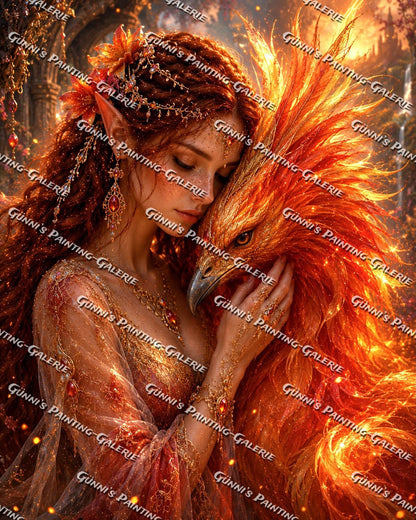 Die Phönixhüterin by Biggilee_Art 80x100 165 Farben
