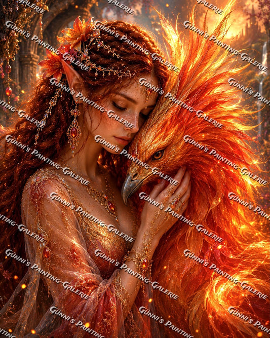Die Phönixhüterin by Biggilee_Art 80x100 165 Farben