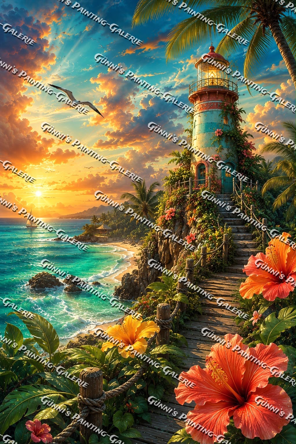 Leuchtturm im Paradies by Biggilee_Art 80x120 280 Farben