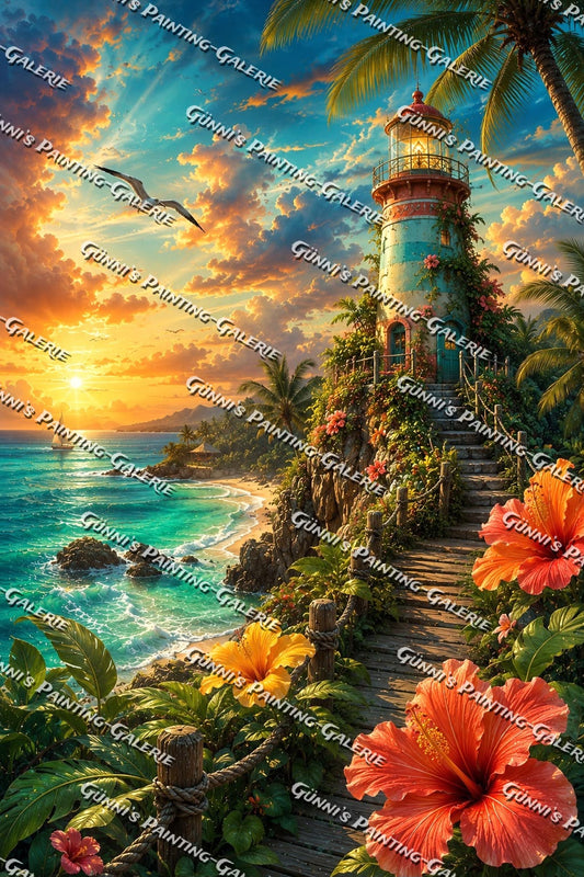Leuchtturm im Paradies by Biggilee_Art 80x120 280 Farben