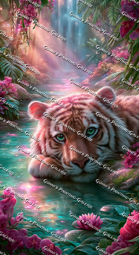 Tiger im Paradies by Elly_A.I. 60x110 280 Farben