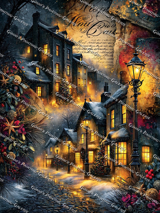 Vintage - Weihnachtsdorf by Andy‘s_AI_Art 90x120 275 Farben