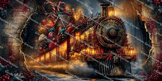 Vintage - Weihnachtszug II by Andy‘s_AI_Art 160x80 270 Farben