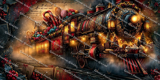 Vintage - Weihnachtszug by Andy‘s_AI_Art 160x80 300 Farben