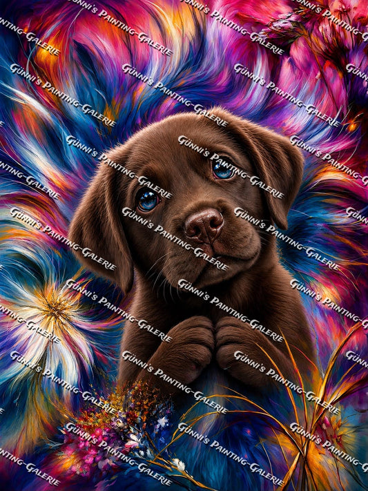 Pfötchen im Farbenmeer by Andy‘s_AI_Art 75x100 280 Farben