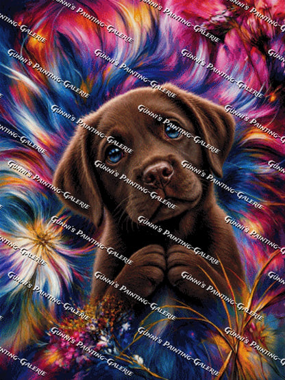 Pfötchen im Farbenmeer by Andy‘s_AI_Art 75x100 280 Farben